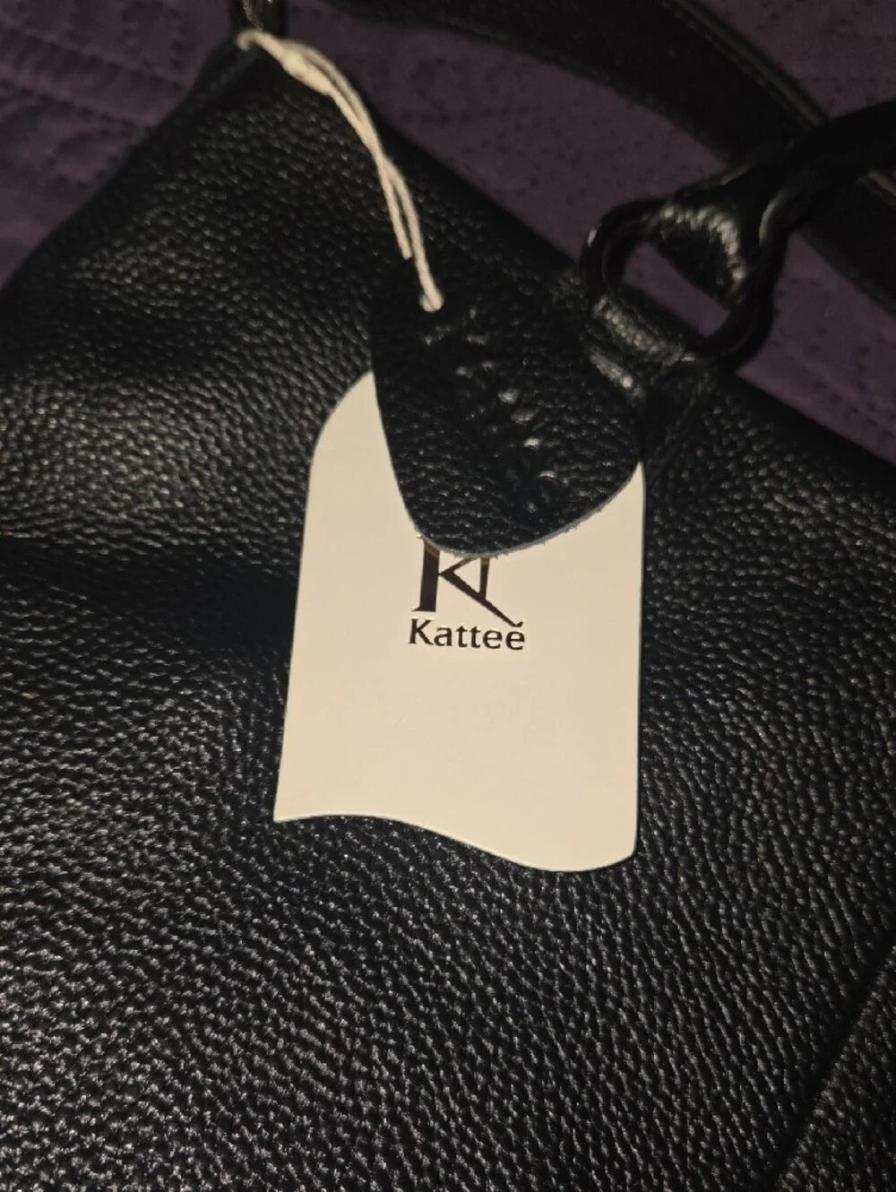 Black Leather Tote Bag - Classic Women's Handbag